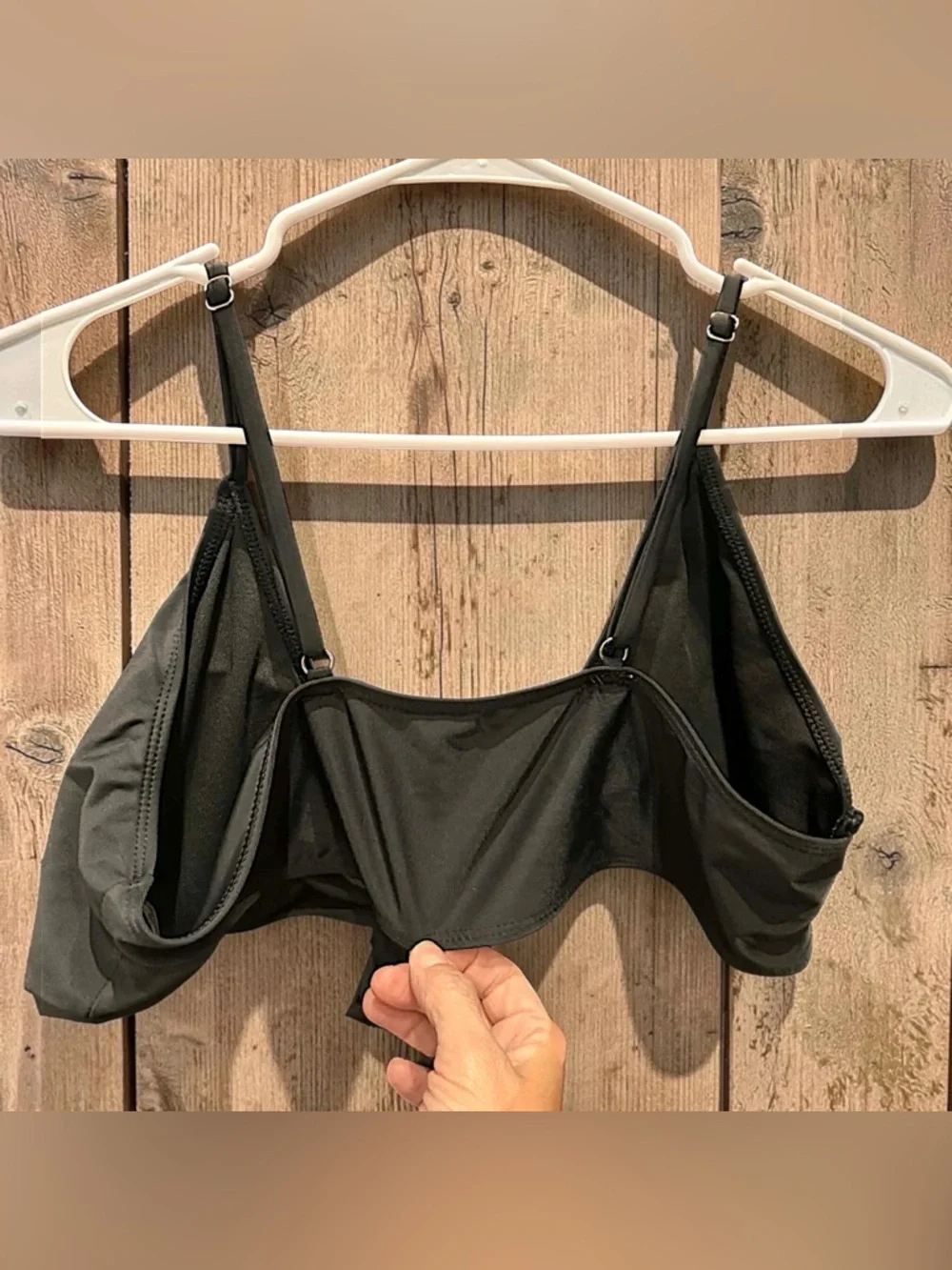 Black Tie-Front Bikini Top XL